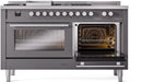 ILVE 60-Inch Professional Plus II Freestanding Dual Fuel Range with 7 Gas Burner and Removable Griddle in in Matte Graphite (UP60FSWMPMG)