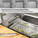 Forno Acqua 33-Inch Drop-In/Undermount 50/50 Double Bowl Stainless Steel Sink with Faucet & Waterfall (G-ZN30)