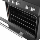 Forno Espresso 2-Piece Appliance Package - 30-Inch Electric Range with 5.0 Cu.Ft. Electric Oven and Under Cabinet Range Hood in Black with Antique Brass Trim (FBDL-002-02CA)