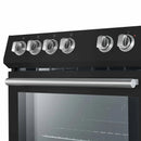 Forno Espresso 2-Piece Appliance Package - 30-Inch Electric Range with 5.0 Cu.Ft. Electric Oven and Under Cabinet Range Hood in Black with Antique Brass Trim (FBDL-002-02CA)