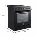 Forno Espresso 2-Piece Appliance Package - 30-Inch Electric Range with 5.0 Cu.Ft. Electric Oven and Under Cabinet Range Hood in Black with Antique Brass Trim (FBDL-002-02CA)