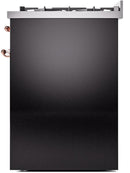 ILVE Nostalgie II 30-Inch Dual Fuel Freestanding Range in Glossy Black with Copper Trim (UP30NMPBKP)