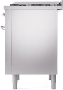 ILVE Nostalgie II 36-Inch Dual Fuel Freestanding Range with Removable Griddle in Stainless Steel with Chrome Trim (UP36FNMPSSC)
