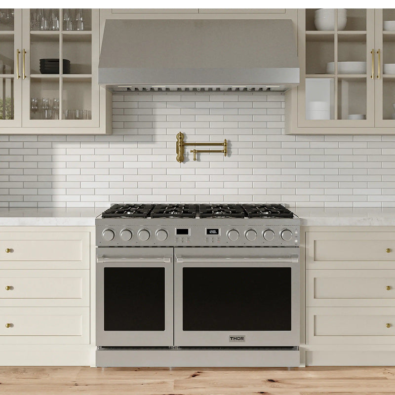 Thor Kitchen 48-Inch Natural Gas Range with 6.8 cu. ft. Convection Oven in Stainless Steel (ARG48)