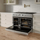 Thor Kitchen A-Series 2-Piece Appliance Package - 48-Inch Gas Range and Pro-Style Wall Mount Range Hood in Stainless Steel