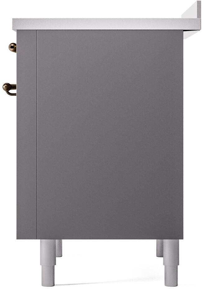 ILVE Nostalgie II 36-Inch Freestanding Electric Induction Range in Matte Graphite with Bronze Trim (UPI366NMPMGB)