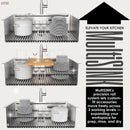 Forno Acqua 33-Inch Drop-In/Undermount 3-Level Workstation Sink with Faucet, Waterfall & Glass Rinser (E-ZP31)