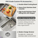 Forno Acqua 45-Inch Undermount 3-Level Workstation MultiSINK with Custom-Fit Accessories (JUXN70)