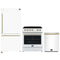 Forno 3-Piece Appliance Package - 30-Inch Leonardo Espresso Electric Range, Refrigerator, & Dishwasher in White with Antique Brass Handle (FBDL-007-03CA)