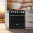 FORNO 4-Piece Appliance Package- 30-Inch Electric Range, Under Cabinet Range Hood, 31-Inch Refrigerator, and Built-In Dishwasher in Black with Stainless Steel Trim (FBDL-006-02CA)