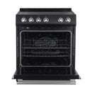 FORNO 4-Piece Appliance Package- 30-Inch Electric Range, Under Cabinet Range Hood, 31-Inch Refrigerator, and Built-In Dishwasher in Black with Stainless Steel Trim (FBDL-006-02CA)