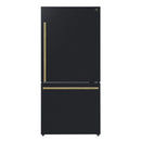 Forno 3-Piece Appliance Package - 30-Inch Leonardo Espresso Electric Range, Refrigerator, & Dishwasher in Black with Stainless Steel Handle (FBDL-007-02CA)