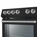 FORNO 4-Piece Appliance Package- 30-Inch Electric Range, Under Cabinet Range Hood, 31-Inch Refrigerator, and Built-In Dishwasher in Black with Stainless Steel Trim (FBDL-006-02CA)