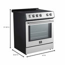 Forno 3-Piece Appliance Package - 30-Inch Leonardo Espresso Electric Range, Refrigerator, & Dishwasher in White with Antique Brass Handle (FBDL-007-03CA)