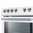 Forno Espresso 2-Piece Appliance Package - 30-Inch Electric Range with 5.0 Cu.Ft. Electric Oven and Refrigerator in White with Antique Brass Trim (FBDL-003-03CA)