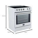 Forno Espresso 2-Piece Appliance Package - 30-Inch Electric Range with 5.0 Cu.Ft. Electric Oven and Under Cabinet Range Hood in White with Antique Brass Trim (FBDL-002-03CA)