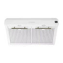 Forno Espresso 2-Piece Appliance Package - 30-Inch Electric Range with 5.0 Cu.Ft. Electric Oven and Under Cabinet Range Hood in White with Antique Brass Trim (FBDL-002-03CA)