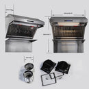 Forno 36-Inch 1200 CFM Wall Mount Ducted Range Hood with Baffle Filter and Red Light Warmer in Stainless Steel (FRHWM5029-36)