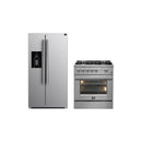 Forno 2-Piece Appliance Package - 30-Inch Leonardo Espresso Electric Range & 36-Inch Side-by-Side Refrigerator in Stainless Steel (FBDL-020-03CAUS)
