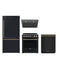 FORNO 4-Piece Appliance Package- 30-Inch Electric Range, Under Cabinet Range Hood, 31-Inch Refrigerator, and Built-In Dishwasher in Black with Stainless Steel Trim (FBDL-006-02CA)
