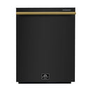 FORNO 4-Piece Appliance Package- 30-Inch Electric Range, Under Cabinet Range Hood, 31-Inch Refrigerator, and Built-In Dishwasher in Black with Stainless Steel Trim (FBDL-006-02CA)