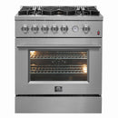 Forno 2-Piece Appliance Package - 30-Inch Leonardo Espresso Electric Range & 36-Inch Side-by-Side Refrigerator in Stainless Steel (FBDL-020-03CAUS)