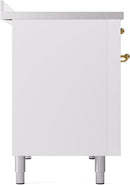 ILVE Nostalgie II 48-Inch Limited Edition Induction Range in White with Brass Trim (UPI486NMPWHG-LE)