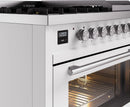 ILVE 48-Inch Professional Plus II Freestanding Dual Fuel Range with 8 Sealed Burner and Removable Griddle in White (UP48FWMPWH)