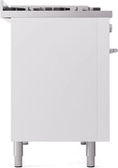 ILVE 48-Inch Professional Plus II Freestanding Dual Fuel Range with 8 Sealed Burner and Removable Griddle in White (UP48FWMPWH)