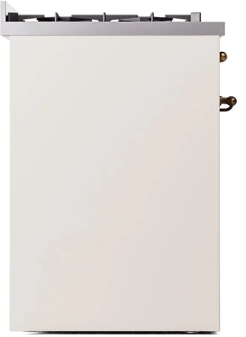 ILVE Nostalgie II 30-Inch Dual Fuel Freestanding Range in Antique White with Bronze Trim (UP30NMPAWB)