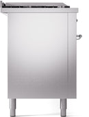 ILVE Nostalgie II 60-Inch Dual Fuel Freestanding Range with Removable Griddle in Stainless Steel with Chrome Trim (UP60FSNMPSSC)