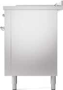 ILVE Nostalgie II 60-Inch Dual Fuel Freestanding Range with Removable Griddle in Stainless Steel with Chrome Trim (UP60FSNMPSSC)