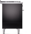 ILVE 48-Inch Professional Plus II Freestanding Dual Fuel Range with 8 Sealed Burner and Removable Griddle in Glossy Black (UP48FWMPBK)