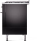 ILVE 48-Inch Professional Plus II Freestanding Dual Fuel Range with 8 Sealed Burner and Removable Griddle in Glossy Black (UP48FWMPBK)