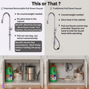 Forno Acqua 33-Inch Drop-In/Undermount 40/60 Double Bowl Sink with Retractable Faucet & Waterfall (H-ZN30)