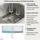 Forno Acqua 33-Inch Drop-In/Undermount 40/60 Double Bowl Stainless Steel Sink with Waterfall Faucet (H-XN30)