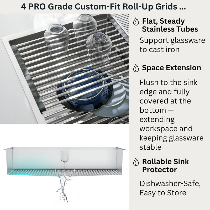 Forno Acqua 45-Inch Undermount 3-Level Workstation MultiSINK with Custom-Fit Accessories (JUXN70)