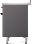 ILVE Nostalgie II 48-Inch Freestanding Electric Induction Range in Matte Graphite with Bronze Trim (UPI486NMPMGB)