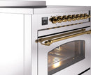 ILVE Nostalgie II 36-Inch Limited Edition Induction Range in Stainless Steel with Brass Trim (UPI366NMPSSG-LE)
