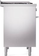 ILVE Professional Plus II 40-Inch Freestanding Dual Fuel Range with 6 Sealed Burner and Removable Griddle in Stainless Steel (UPD40FWMPSS)