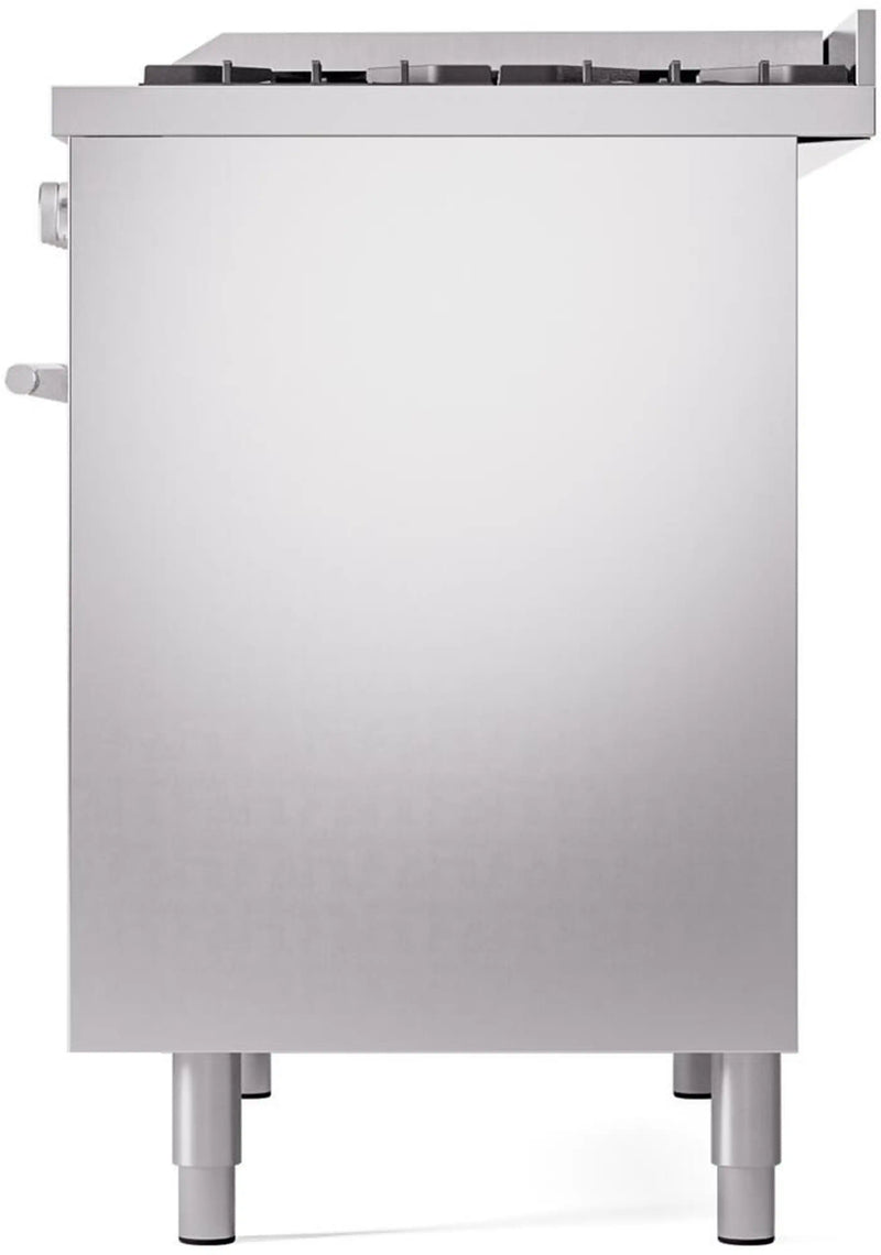 ILVE Professional Plus II 40-Inch Freestanding Dual Fuel Range with 6 Sealed Burner and Removable Griddle in Stainless Steel (UPD40FWMPSS)