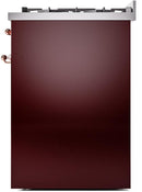 ILVE Nostalgie II 30-Inch Dual Fuel Freestanding Range in Burgundy with Copper Trim (UP30NMPBUP)