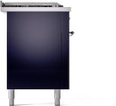 ILVE Nostalgie II 60-Inch Dual Fuel Freestanding Range with Removable Griddle in Midnight Blue with Chrome Trim (UP60FSNMPMBC)