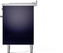 ILVE Nostalgie II 60-Inch Dual Fuel Freestanding Range with Removable Griddle in Midnight Blue with Chrome Trim (UP60FSNMPMBC)
