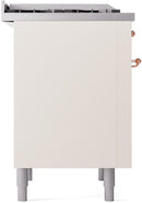 ILVE Nostalgie II 36-Inch Dual Fuel Freestanding Range with Removable Griddle in Antique White with Copper Trim (UP36FNMPAWP)