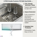 Forno Acqua 33-Inch Drop-In/Undermount 50/50 Double Bowl Stainless Steel Sink with Faucet & Waterfall (G-ZN30)