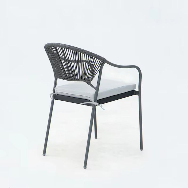 Deko Living 6 Piece Seating Black Outdoor Patio Dining Chairs and Table Set (COP30803)