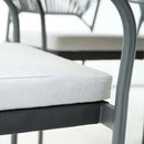 Deko Living 6 Piece Seating Black Outdoor Patio Dining Chairs and Table Set (COP30803)