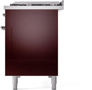 ILVE Nostalgie II 48-Inch Dual Fuel Freestanding Range with Removable Griddle in Burgundy with Copper Trim (UP48FNMPBUC)