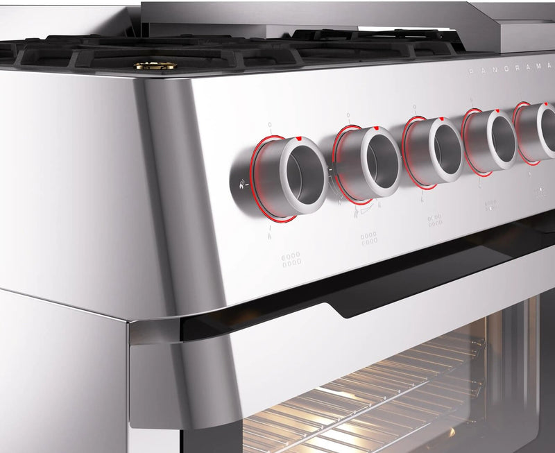 ILVE Panoramagic 48-Inch Freestanding Dual Fuel Range with Removable Griddle in Stainless Steel (UPM12FDS3SS)